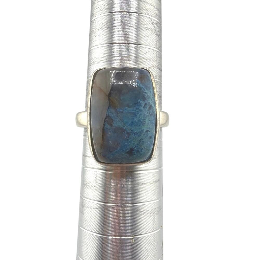 Sterling Silver Shattuckite Cabochon Artisan Statement Ring Size 8.5